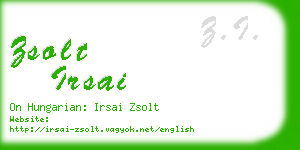 zsolt irsai business card